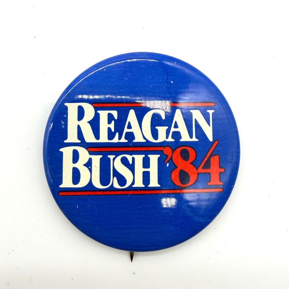 Reagan Bush 84 Political Campaign Pin Button Vintage Politics